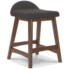 Lyncott Counter Height Bar Stool; Charcoal/Brown