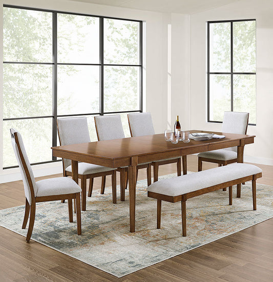Lyncott Dining Set with Extendable Table, Bench and Chairs