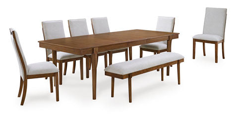 Lyncott Dining Set with  Extendable Table with Bench and Chairs