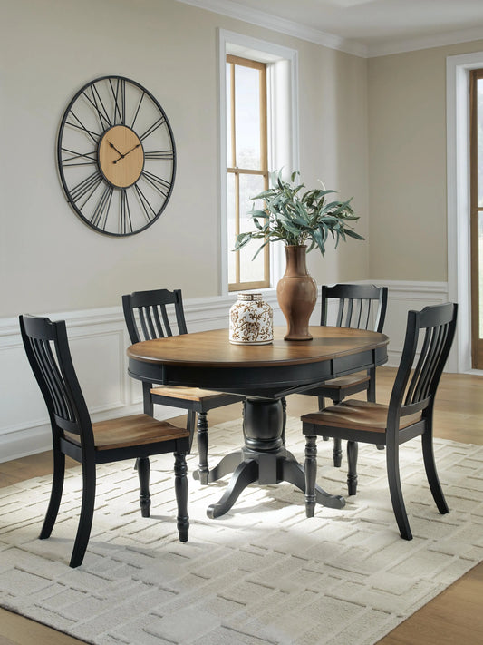 Loganeer Extension Dining Table and 4 Chairs