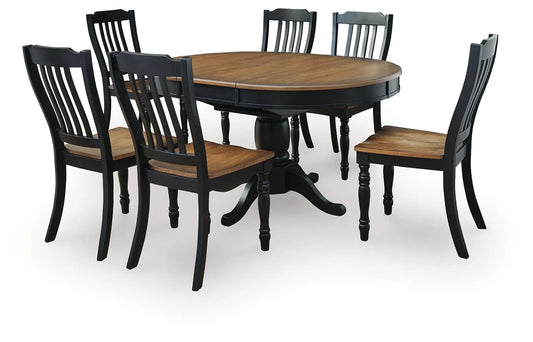 Loganeer Extension Dining Table and 6 Chairs