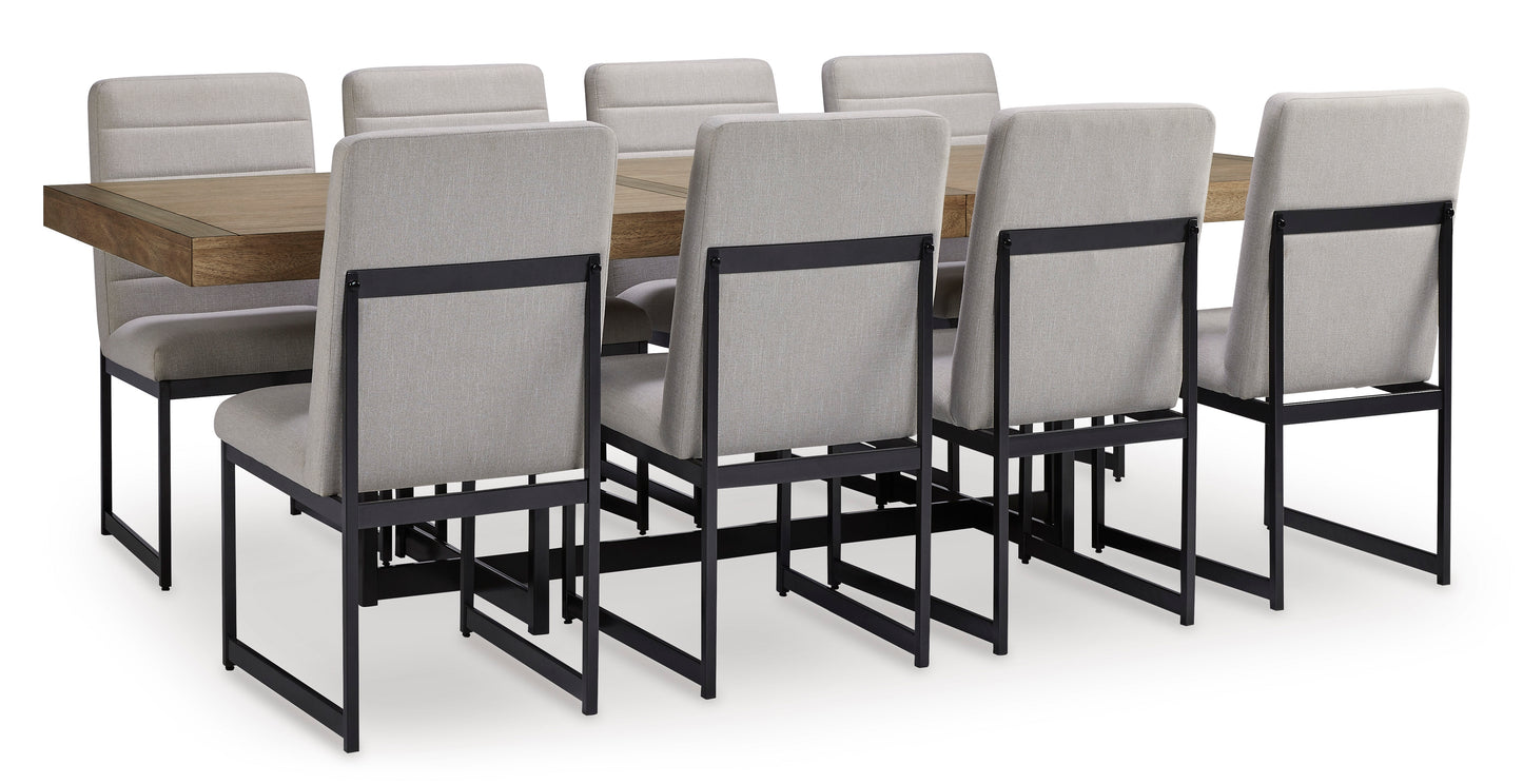 Tomtyn Dining Table and 8 Chairs; Light Brown