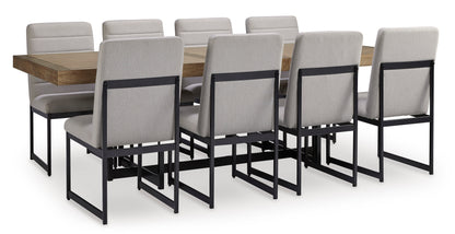 Tomtyn Dining Table and 8 Chairs; Light Brown