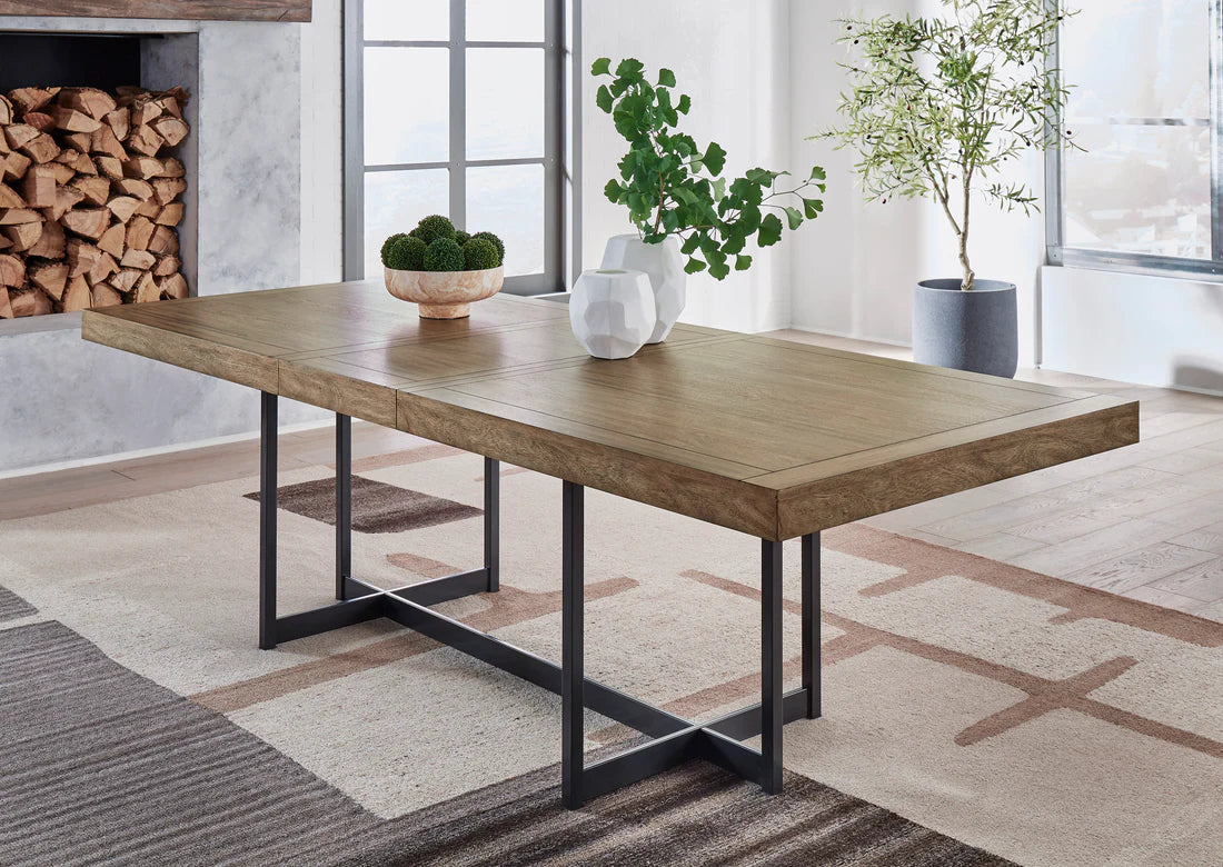 Tomtyn Dining Table and 8 Chairs; Light Brown