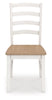 Westlinport Dining Chair;Antique White/Natural