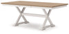 Westlinport RECT DRM Butterfly EXT Table; Antique White/Natural
