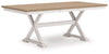 Westlinport RECT DRM Butterfly EXT Table;Antique White/Natural