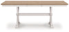 Westlinport RECT DRM Butterfly EXT Table;Antique White/Natural