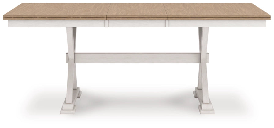 Westlinport RECT DRM Butterfly EXT Table;Antique White/Natural