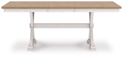 Westlinport RECT DRM Butterfly EXT Table;Antique White/Natural