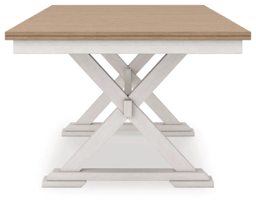 Westlinport RECT DRM Butterfly EXT Table;Antique White/Natural