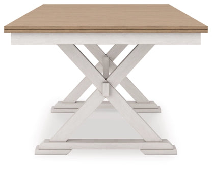 Westlinport RECT DRM Butterfly EXT Table;Antique White/Natural