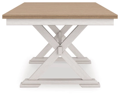 Westlinport RECT DRM Butterfly EXT Table;Antique White/Natural
