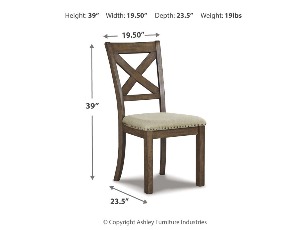 Moriville Dining Table and 4 Chairs and Bench; Grayish Brown