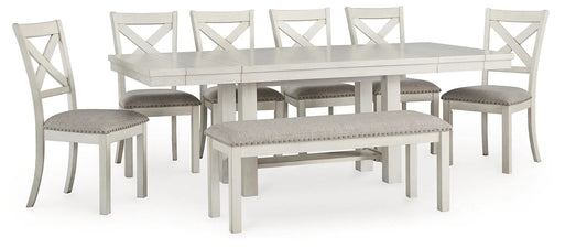 Robbinsdale Dining Table and 6 Chair and Bench