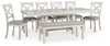Robbinsdale Dining Table and 6 Chair and Bench