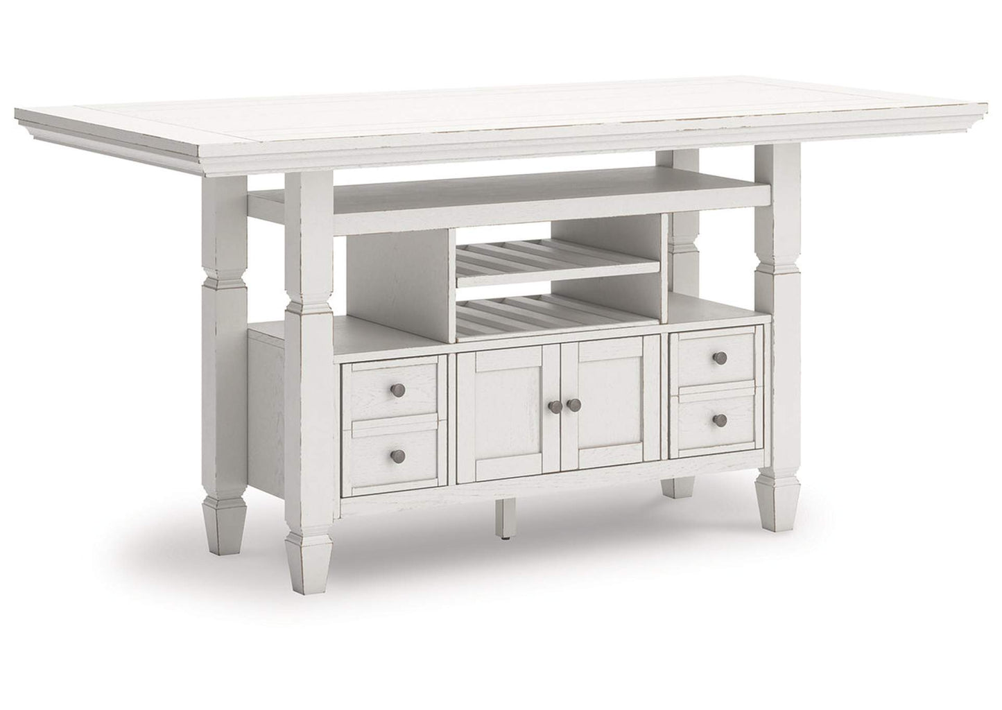 Robbinsdale Counter Height Dining Table and 4 Barstools; Antique White