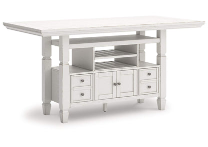 Robbinsdale Counter Height Dining Table and 2 Benches; Antique White