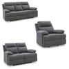 Tarrant Reclining Sofa Set;Charcoal