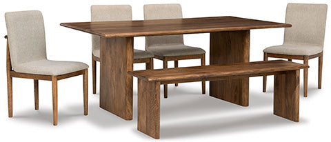 Isanti Dining Table,Bench and Chairs (Set of 6)