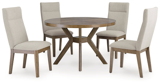 Roanhowe Dining Table and 4 Chairs; Brown
