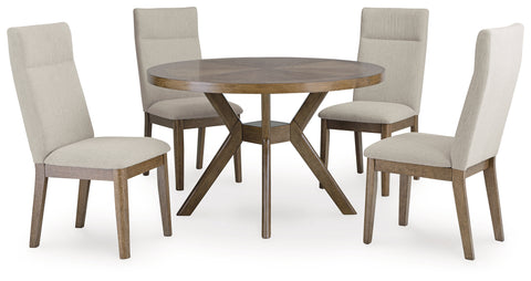 Roanhowe Dining Table and 4 Chairs; Brown