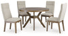 Roanhowe Dining Table and 4 Chairs; Brown