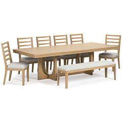 Rencott Dining Table and 6 Chairs and Bench