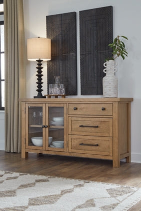 Kristiland Dining Room Server; Light Brown