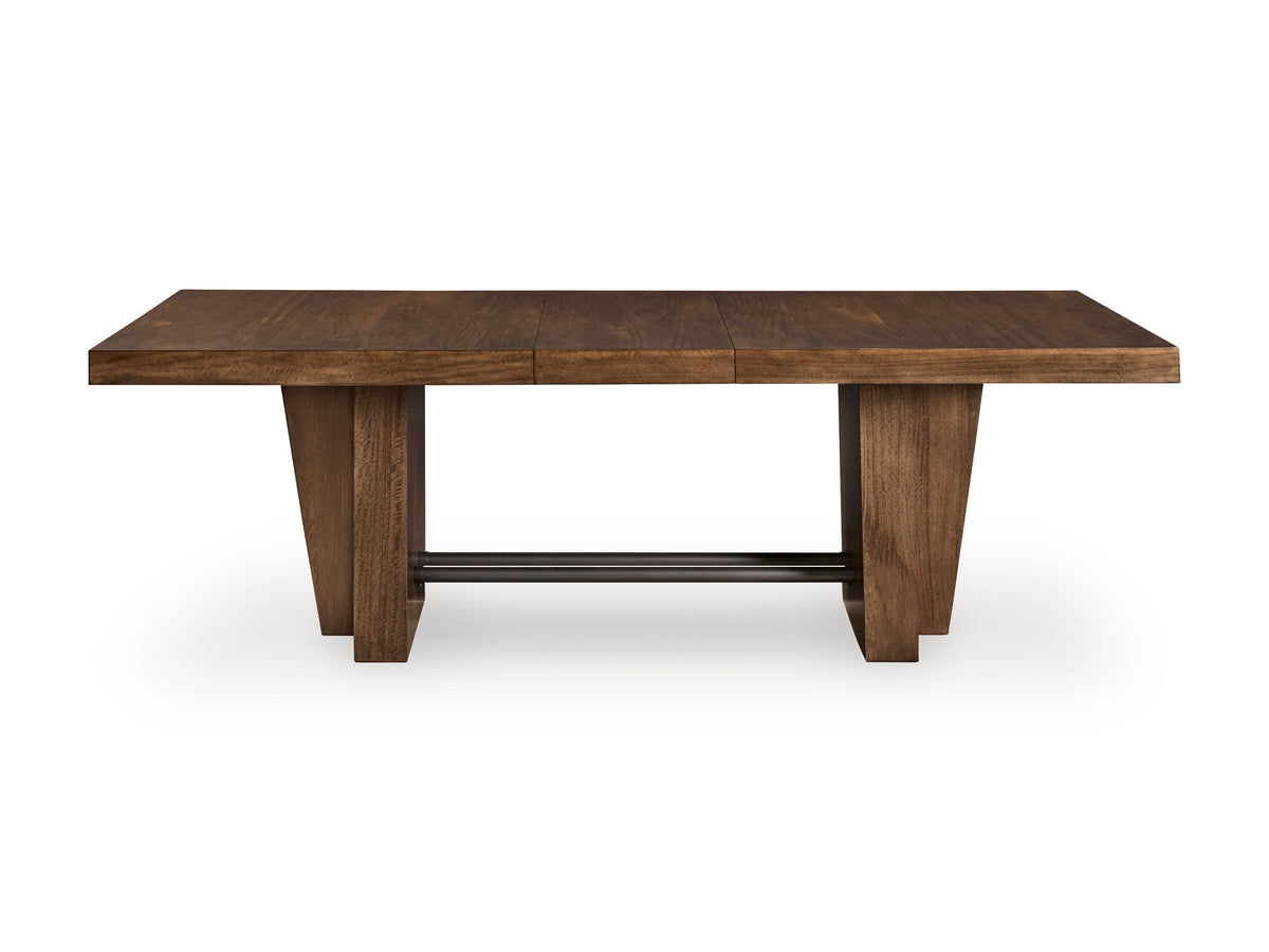 Kristiland Dining Extension Table and 10 Chairs; Warm Brown