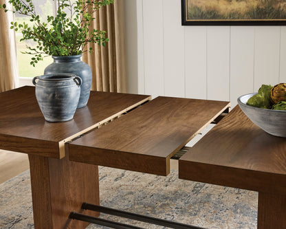 Kristiland Dining Extension Table and 10 Chairs; Warm Brown