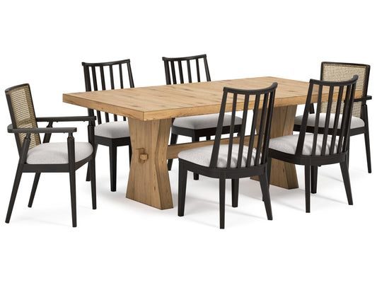 Galliden Dining Table 4 side chairs and 2 arm chairs