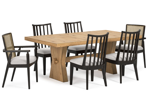 Galliden Dining Table 4 side chairs and 2 arm chairs