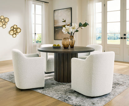 Darimore Round Dining Room Table and 4 Chairs