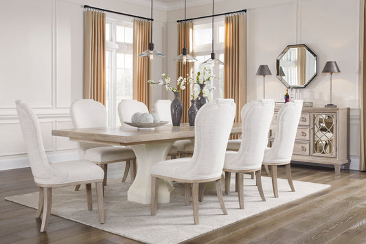 Jorlaina Dining Table and 8 Chairs