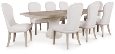 Jorlaina Dining Table and 8 Chairs