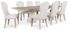 Jorlaina Dining Table and 8 Chairs