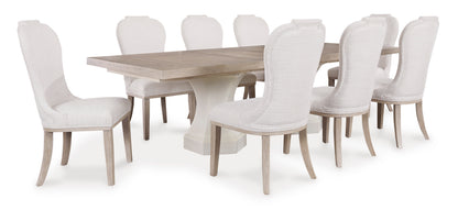Jorlaina Dining Table and 8 Chairs