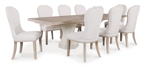 Jorlaina Dining Table and 8 Chairs
