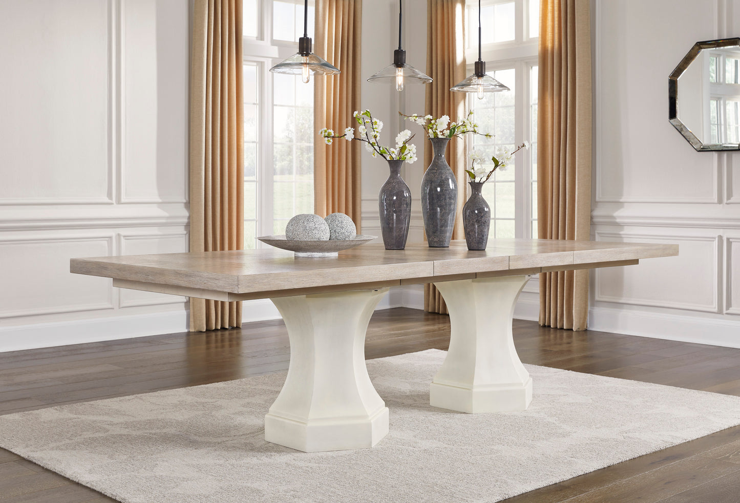 Jorlaina Dining Table and 8 Chairs