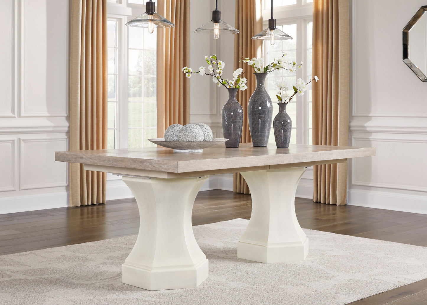 Jorlaina Dining Table and 8 Chairs