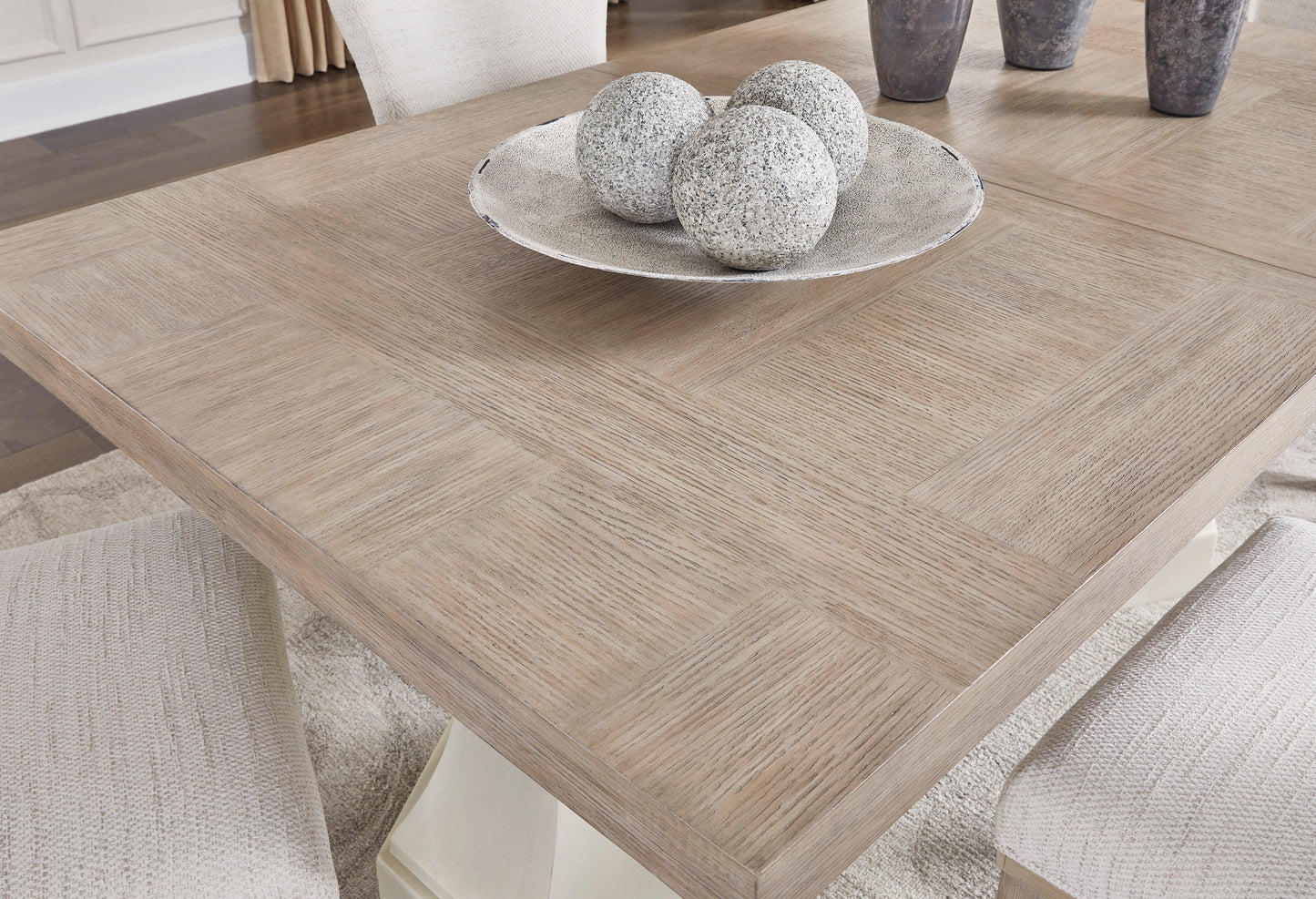 Jorlaina Dining Table and 8 Chairs