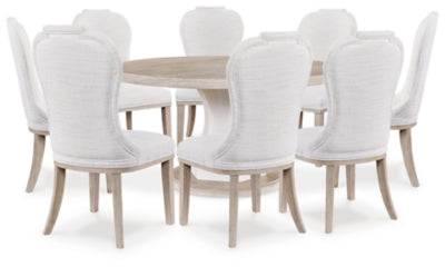 Jorlaina Dining Table and 8 Chairs