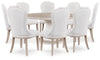 Jorlaina Dining Table and 8 Chairs