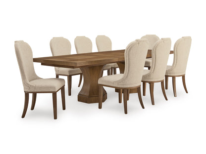 Jorlaina Dining Table and 8 Chairs; Brown