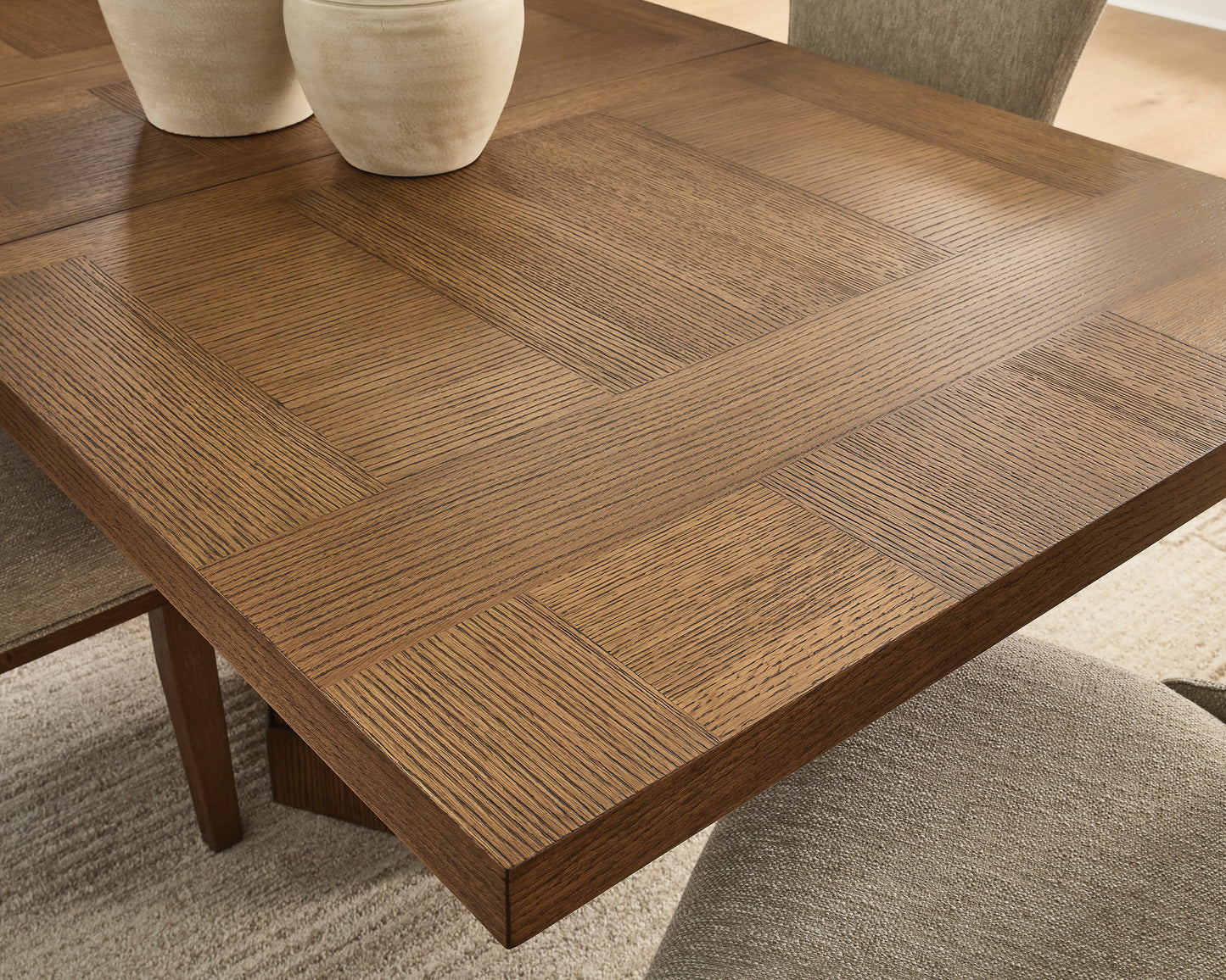 Jorlaina Dining Table and 8 Chairs; Brown