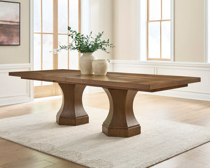 Jorlaina Dining Table and 8 Chairs; Brown