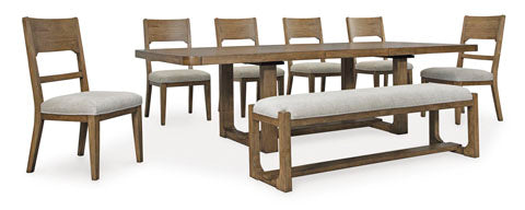Cabalynn Dining Table 6 Chairs, 1 Bench