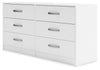 Flannia Six Drawer Chest; White