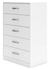 Flannia Six Drawer Chest; White